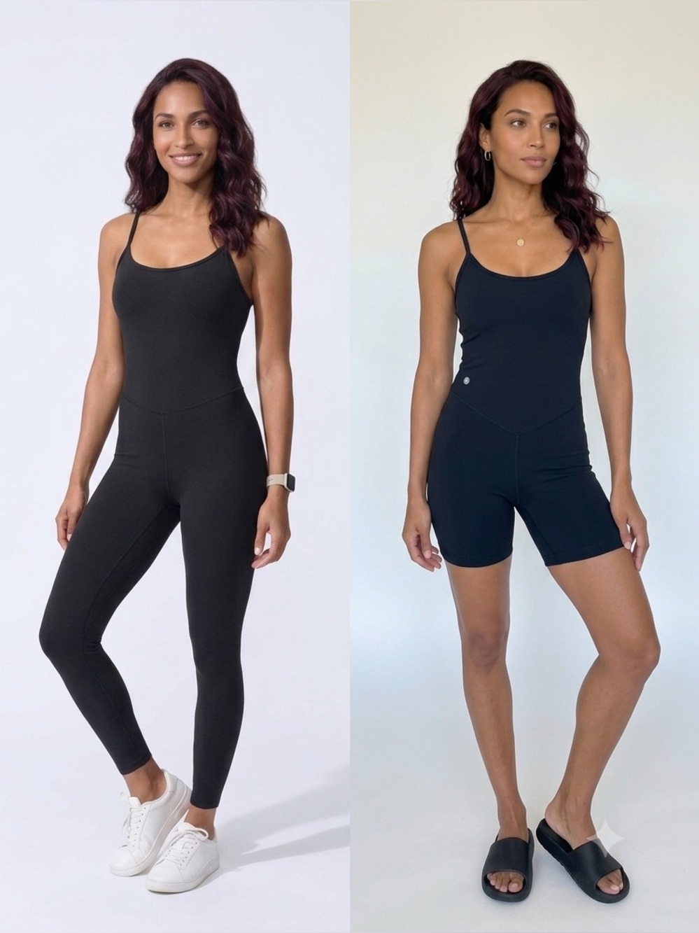 Black One-Piece Active Jumpsuit / Romper gray and biker romper black